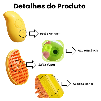 Escova a Vapor para Cães e Gatos